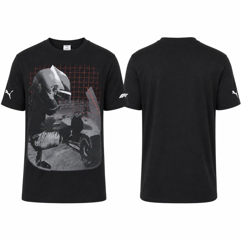 Puma F1 Driver Tee Formula 1 Racing Graphic T-Shirt Mens Large Black 634388-01